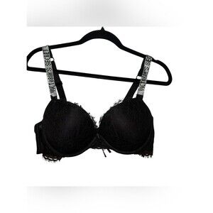 Victoria's Secret Very Sexy Lace‎ Shine Push Up Bra Black 38C